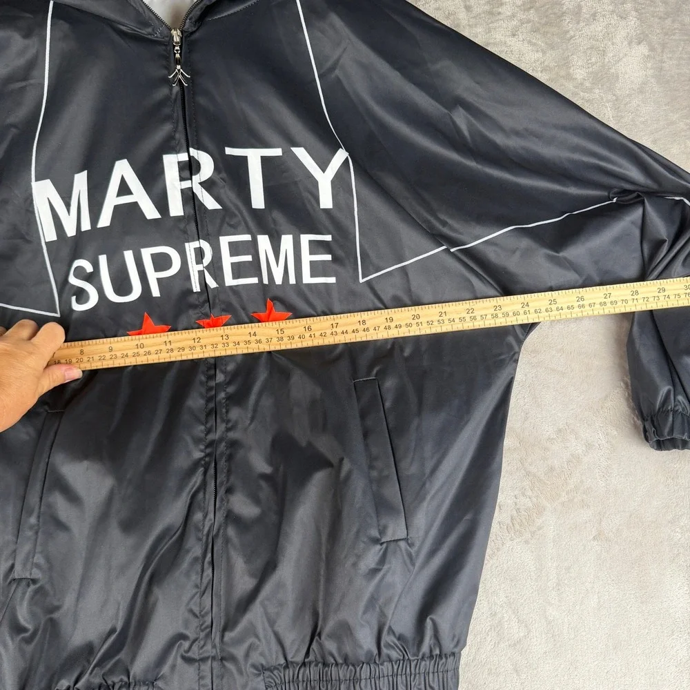 Marty Supreme Mens Graphic‎ Costume Tracksuit Set Black Hooded Jacket Pants L